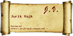 Jurik Vajk névjegykártya